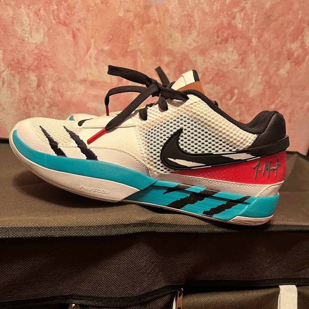 Nike White and Blue Athletic Sneakers